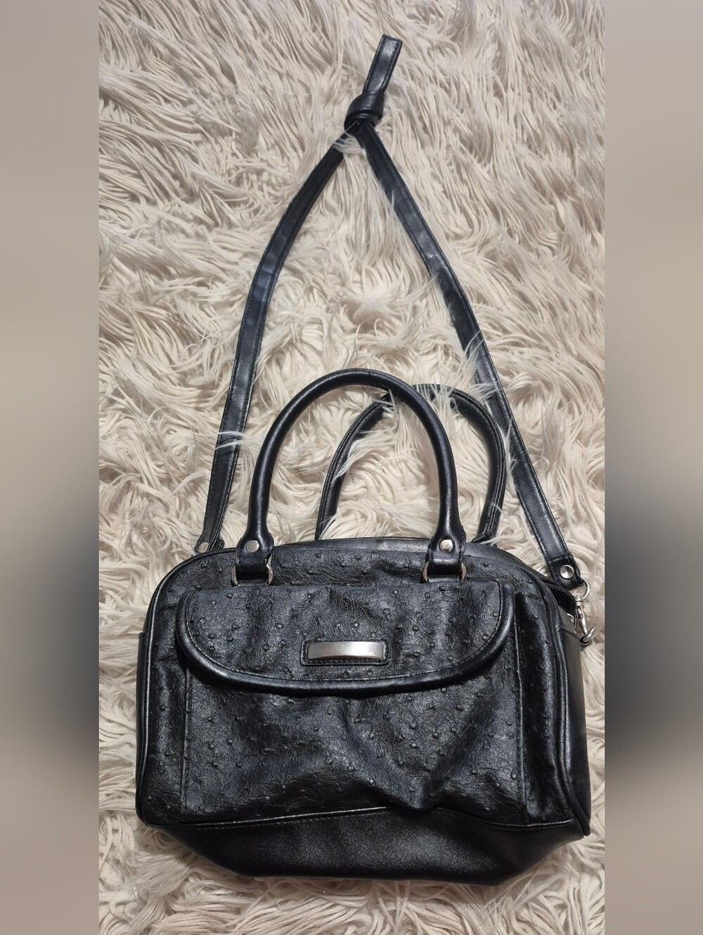 Black Women's Satchel Handbag - Classic Structured Style
